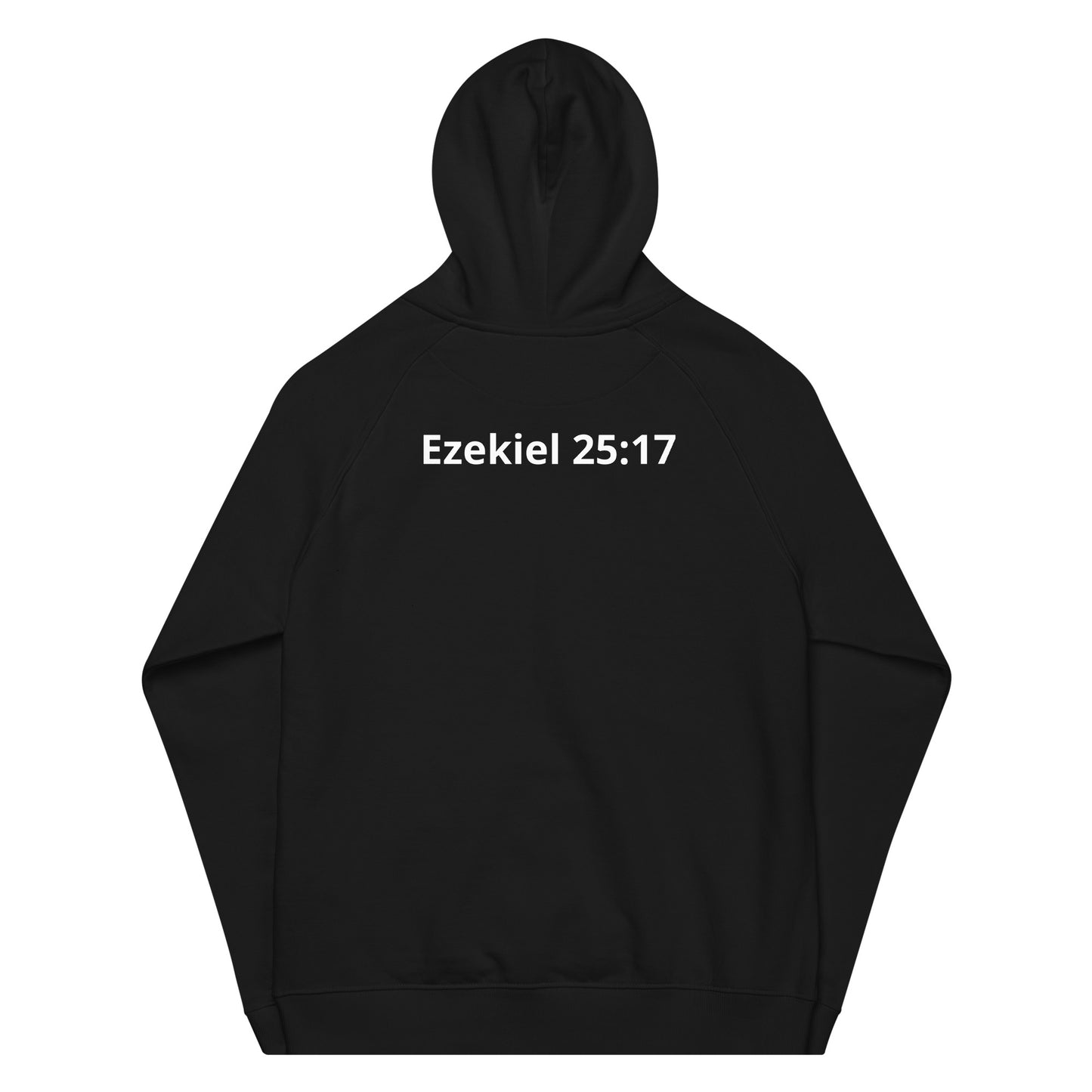 Unisex eco raglan hoodie Ezekiel 25:17