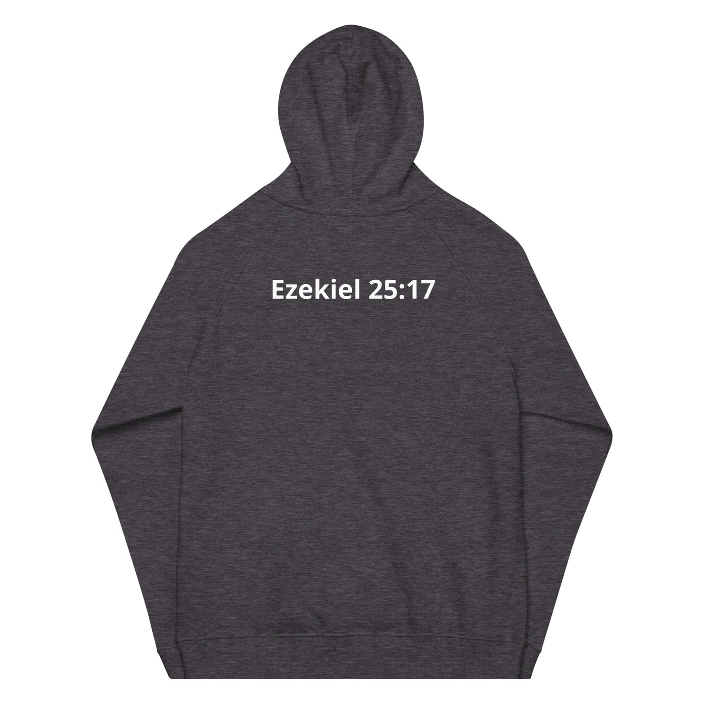 Unisex eco raglan hoodie Ezekiel 25:17